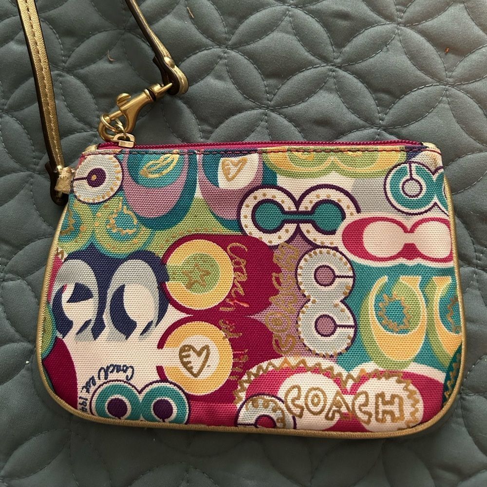 COACH Poppy Graffiti Wristlet - Picture 3 of 4